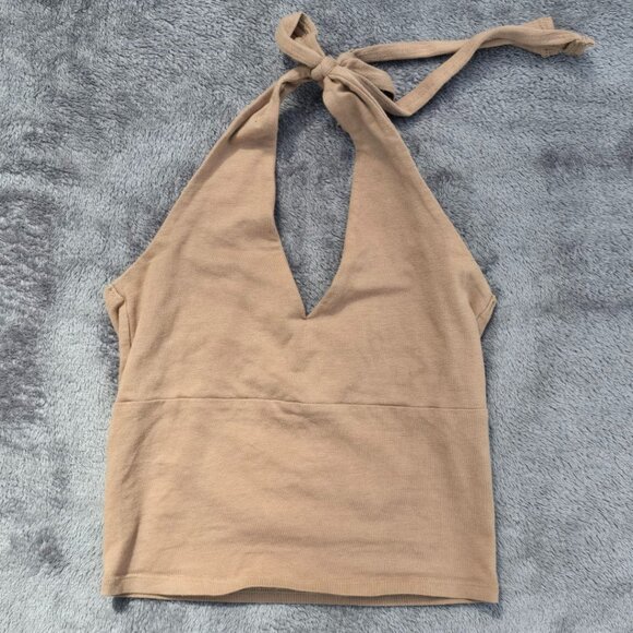 Hollister Halter Neck top in tan - size XS - Picture 1 of 4